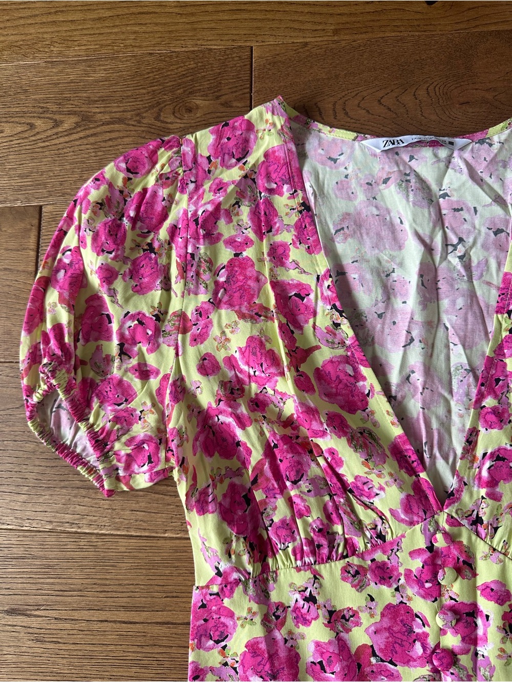 New Zara Floral Maxi Dress Sz M 100% Viscose - Picture 6 of 12